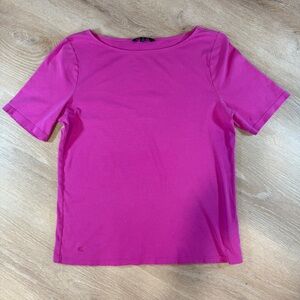 Lauren Ralph Lauren Boatneck T Shirt Cotton‎ Pink Costal Casual Size XL